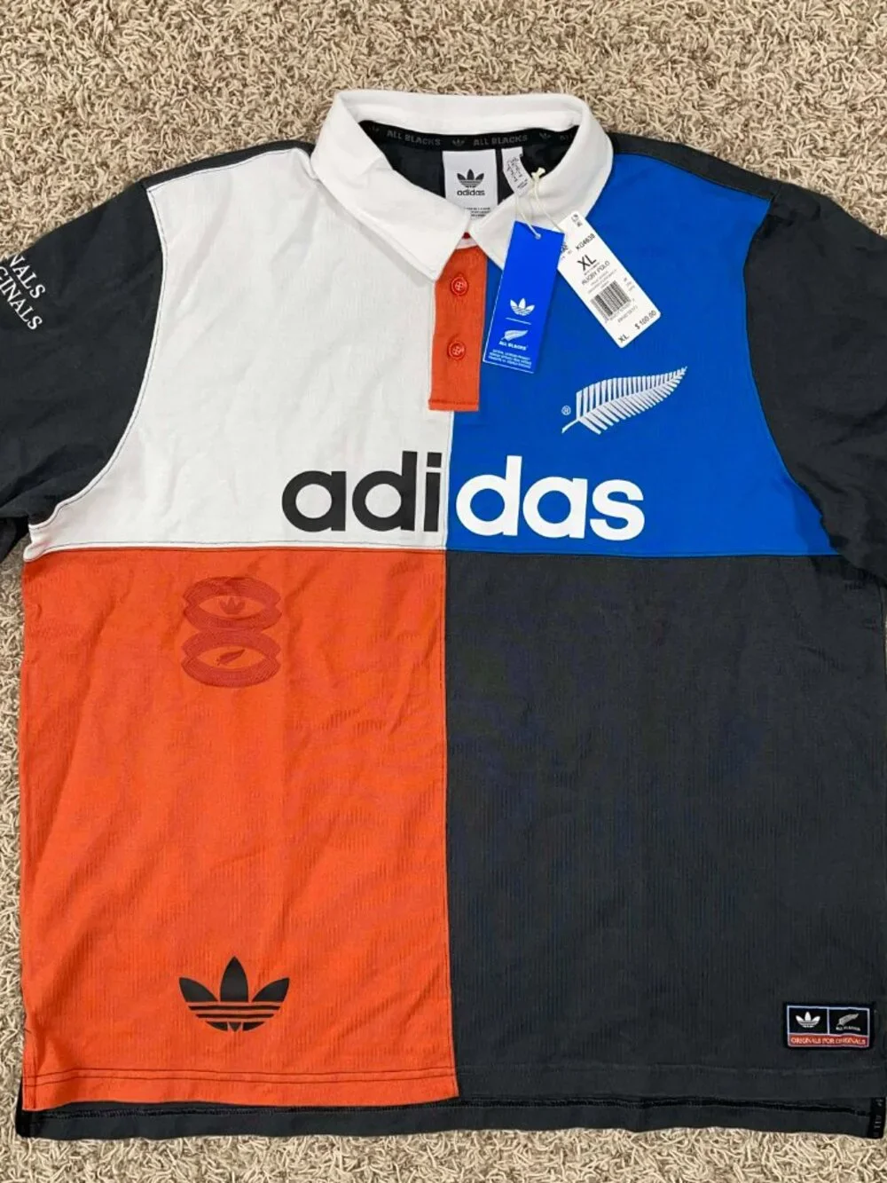 Adidas Originals & All Blacks Men’s Heritage Rugby Polo Shirt, Size XL (New)